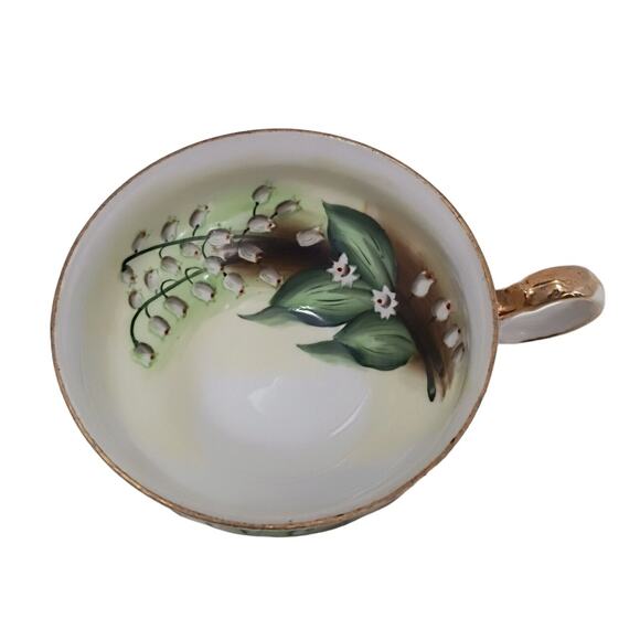EW Princess LILY OF THE VALLEY Tea Cup Saucer Hand Painted Vnt RARE Marked 3/324 - Picture 6 of 16